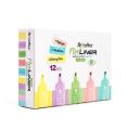 Zvýrazňovač Flexliner, 12 pastelových barev, sada, 1-5 mm, FLEXOFFICE OW-0031