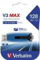 USB flash disk V3 MAX, černá-modrá, 128GB, USB 3.0, 175/80 MB/sec, VERBATIM
