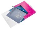 Box na spisy s gumičkou Wow Jumbo, růžová, 30 mm, PP, A4, LEITZ