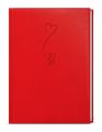 Diář VIVELLA s ražbou - B6 / denní / červená / srdce