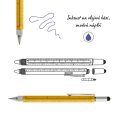 Kuličkové pero multifunkční 5v1 - žlutá