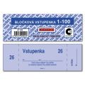 Bločkové vstupenky Baloušek 133 x 39 mm / 1-100 / 4 odstíny barev / ET300
