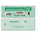 Bločkové vstupenky Baloušek 133 x 39 mm / 1-100 / 4 odstíny barev / ET300