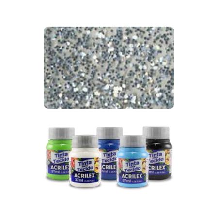 ACR Barva na textil 37ml, Glitter Silver