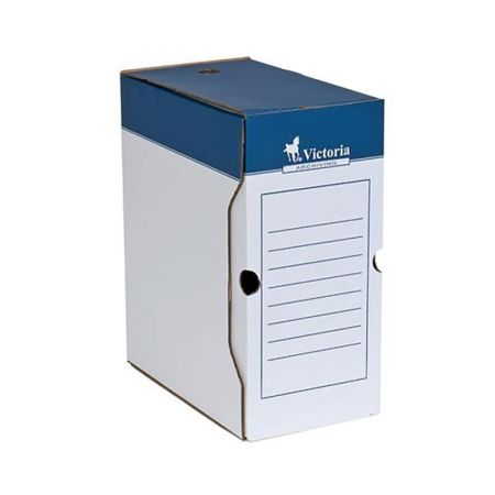 Archivní box A4/150 mm, karton, VICTORIA, modrý-bílý