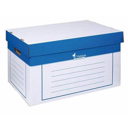 Archivní kontejner, 320x460x270 mm, kartónový, VICTORIA, modro-bílá