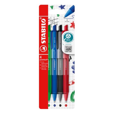 Barevné kuličkové pero STABILO pointball (sada 4 ks) Barevné kuličkové pero STABILO pointball (sada 4 ks)