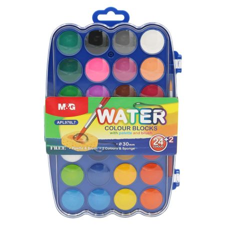 Barvy vodové 26 barev (30 mm) + paletka a štětec