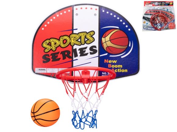 Basketbalový koš 47,5x28x35,5cm s míčem 2druhy v sáčku