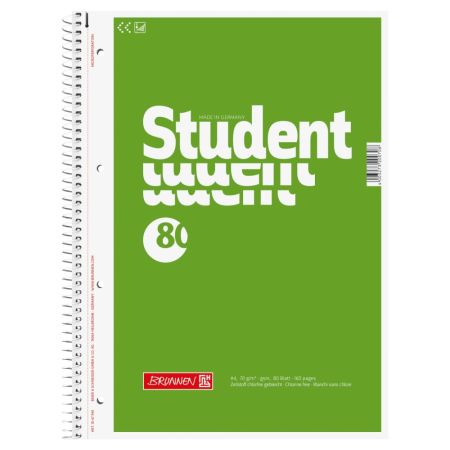 Blok A4 Student s boční spirálou, čistý, 80 listů, 70g /m2