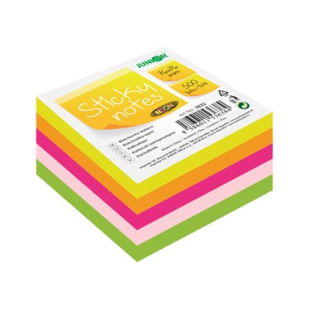 Blok/kostka samolepicí Sticky Notes - Neon 76x76 mm/500 l.