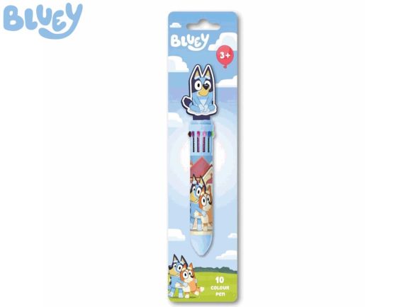 Bluey multibarevná propiska 16,5cm s 10barvami na kartě