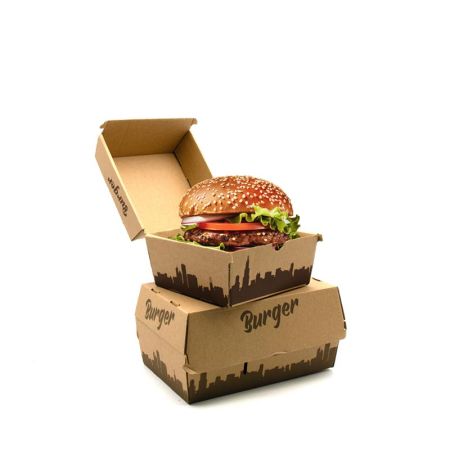 Box na hamburger 130x130x130 mm VL hnědý (50ks)