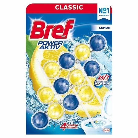 Bref Power Aktiv Citronový tuhý WC blok 3 x 50 g