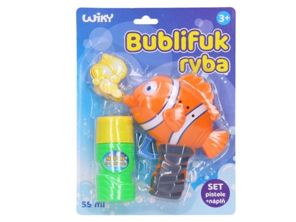 Bublifukovač ryba 13cm na setrvačník na kartě