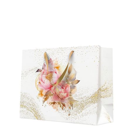 Dárková taška horizontal 33,5x26,5x13 cm Artistic Peony Seamless