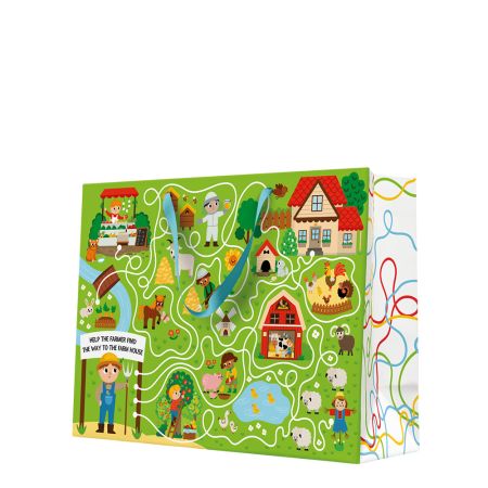 Dárková taška horizontal 33,5x26,5x13 cm Summer Farm Labyrinth