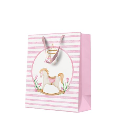 Dárková taška kraft large 26,5x33,5x13 cm Pastel Dream Pink