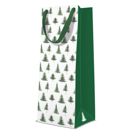 Dárková taška PAW Conifer Trees, bottle - 12x37x10 cm