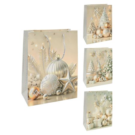 Dárková taška vánoční 2441 velikost S 18 x 8 x 23 cm (mix 4 vzorů)
