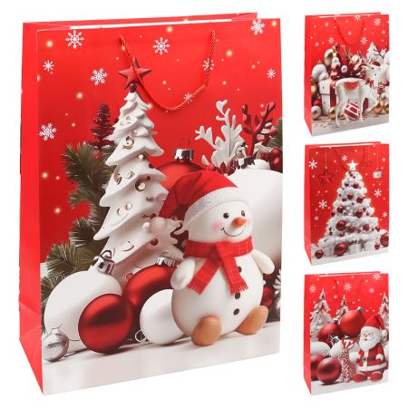 Dárková taška vánoční 7271 velikost XL 40 x 15 x 55 cm (mix 4 vzorů)