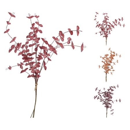 Dekorace - větvička s listy 49 cm (3 podzimní barvy)