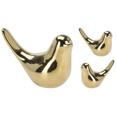 Dekorace zlatý pták 8 cm
