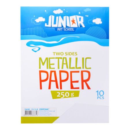 Dekorační papír A4 10 ks bílý metallic 250 g Dekorační papír A4 10 ks bílý metallic 250 g