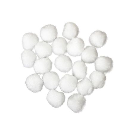Dekorační pompony 2 cm bílé - sada 20 ks