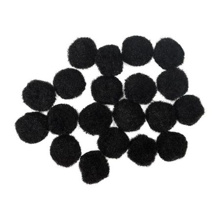 Dekorační pompony 2 cm černé - sada 20 ks