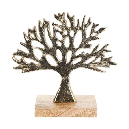 Dekorativní stromek hliníkový, zlatý s dřevěným podstavcem 255 mm Dekorativní stromek hliníkový, zlatý s dřevěným podstavcem 255 mm