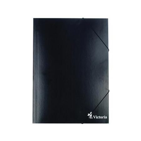 Deska s gumičkou, kartonová A4, VICTORIA, černá