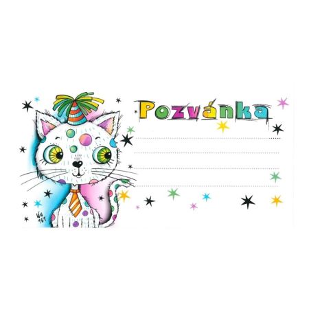 Dětská pozvánka na párty - Kočička, bal. 10 ks