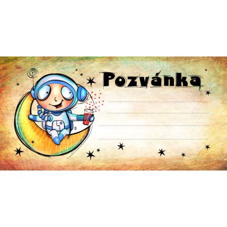 Dětská pozvánka na párty - Kosmonaut, bal. 10 ks Dětská pozvánka na párty - Kosmonaut, bal. 10 ks