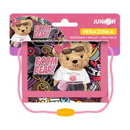 Dětská textilní peněženka JUNIOR S9 Boom Bear - medvěd Dětská textilní peněženka JUNIOR S9 Boom Bear - medvěd