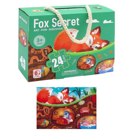 Dětské puzzle 50 x 34 cm (24 dílků) - Fox secret Dětské puzzle 50 x 34 cm (24 dílků) - Fox secret