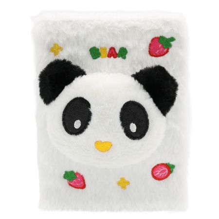 Dětský zápisník 13 x 19 cm, 80 listů, plyšová obálka + Panda