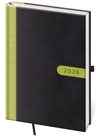 Diář 2026 denní A5 Bora - černý/zelený