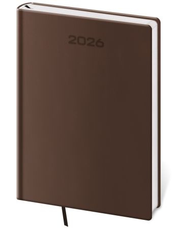 Diář 2026 denní A5 měkký - hnědý