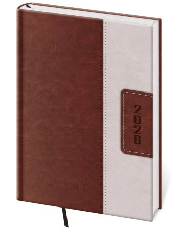 Diář 2026 týdenní A5 Classic - hnědý/béžový