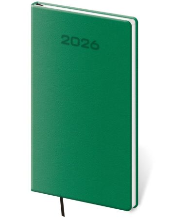 Diář 2026 týdenní kapesní diář A5 Soft - zelený