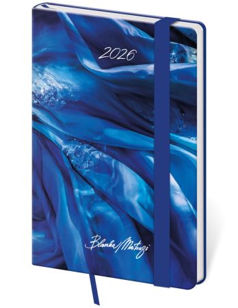 Diář 2026 týdenní kapesní diář Vario - Matragi Blue s gumičkou