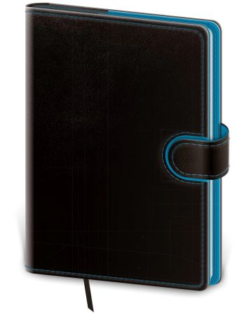 Diář 2026 Týdenní kapesní flip - černý/modrý