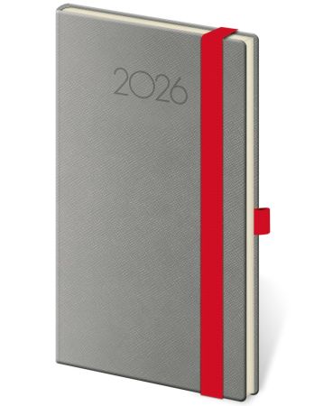 Diář 2026 týdenní kapesní Nový Praga - tmavě šedý