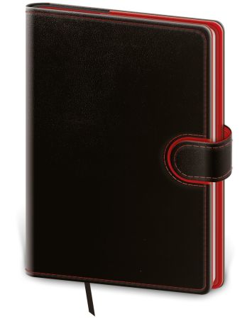 Diář 2026 Weekly Pocket Flip - černý/červený