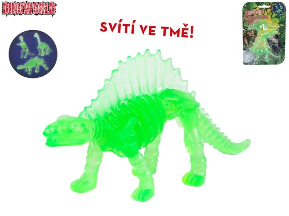 Dinoworld dinosaurus 8-9cm svítící ve tmě 2druhy 3ks na kartě