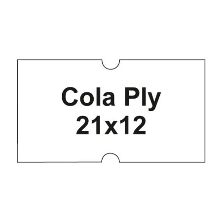 Etikety cen. COLA PLY 21x12 hranaté - 1250 etiket/kotouček, bílé