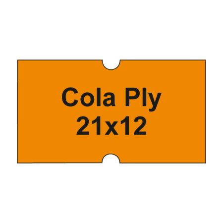 Etikety cen. COLA PLY 21x12 hranaté - 1250 etiket/kotouček, oranžové