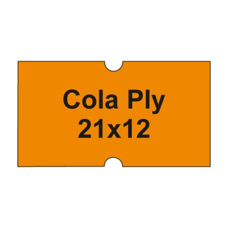 Etikety cen. COLA PLY 21x12 hranaté - 1250 etiket/kotouček, oranžové