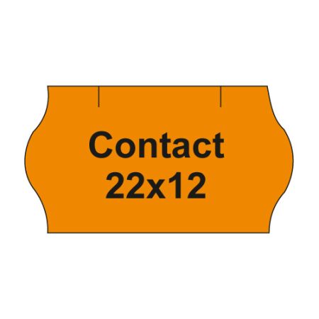 Etikety cen. CONTACT 22x12 oblé - 1500 etiket/kotouček, oranžové